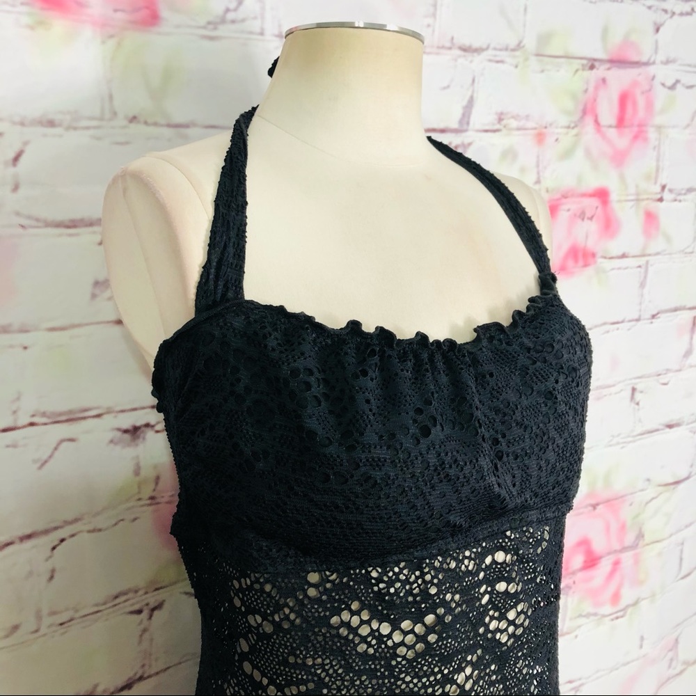 Mossimo one piece crochet halter top swimsuit - Picture 2 of 8